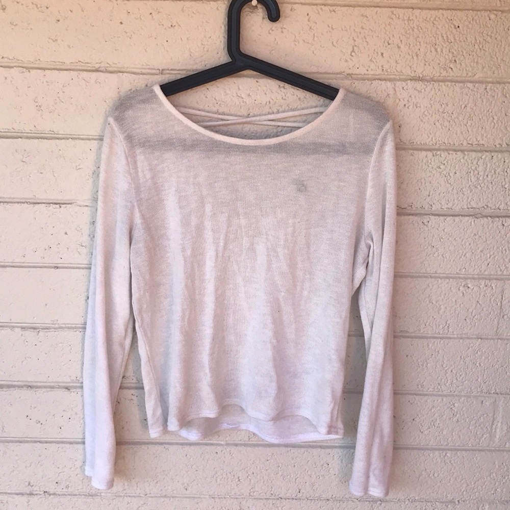 Long sleeve white crop top
